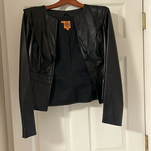 Tory Burch leather jacket size 12 great condition - Picture 2 of 7